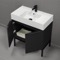 Modern Bathroom Vanity, Black, 32